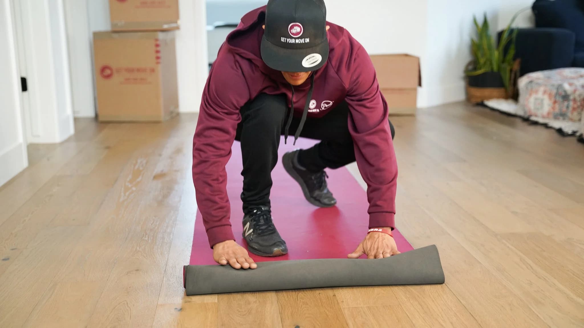 Home floor protection during a white-glove move